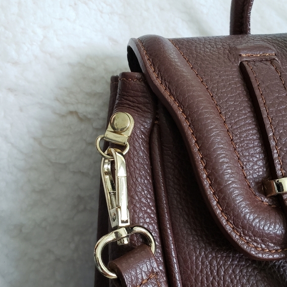Victor & Hugo Paris Brown Leather Satchel With Crossbody Strap - Picture 4 of 8